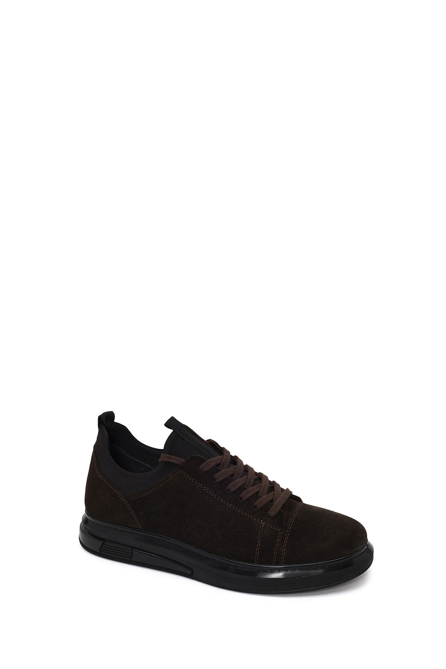Erkek Kahverengi Bağcıklı Süet Deri Sneaker