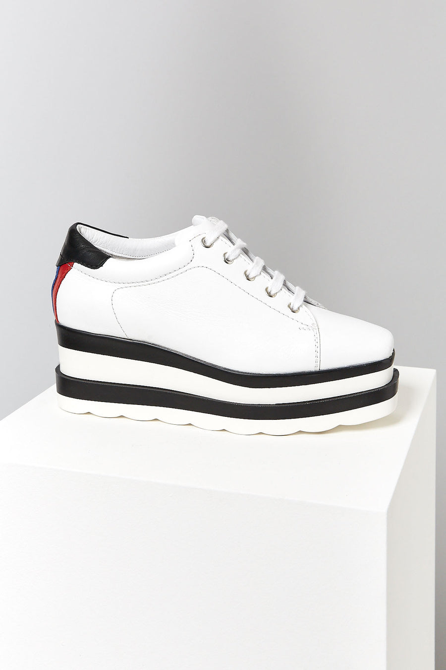 High-Sole Women's Leather Sports Shoes