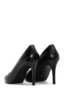 Women's Black Leather Stiletto | Derimod