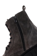 Men's Gray Zippered Casual Suede Leather Boots | Derimod