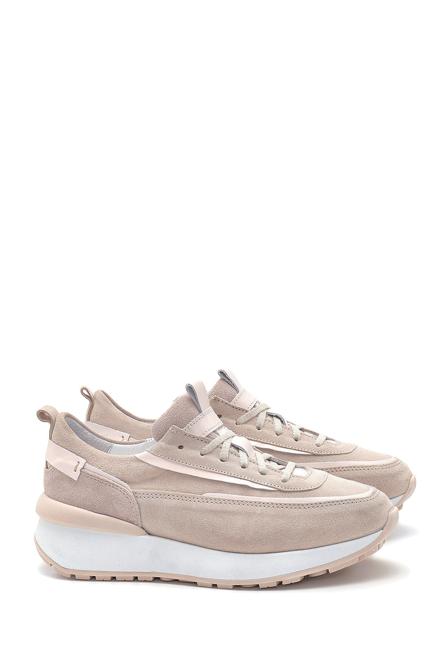 Women's Leather Suede High Sole Sneaker