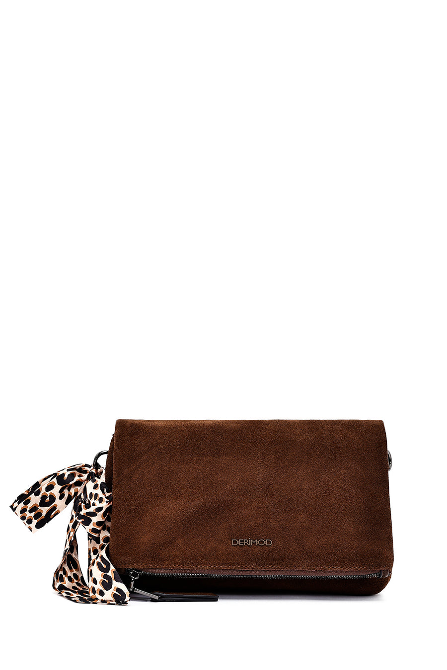 Woman Brown Suede Crossbody Bag