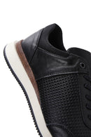 Men's Black Leather Printed Sneaker | Derimod