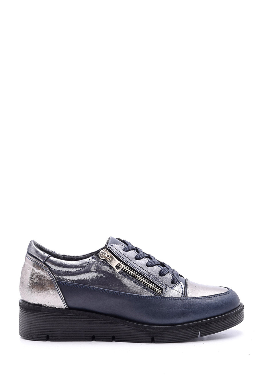 Women's Zipper Detailed Leather Sports Shoes 19WFD120314 | Derimod