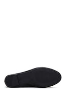 Women's Black Leather Buckled Ballerinas | Derimod