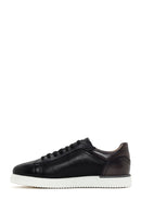 Men's Black Lace-up Leather Sneaker | Derimod