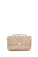 Women's Gold Long Strap Quilted Crossbody Bag | Derimod