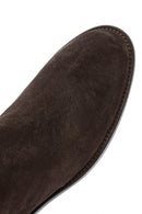 Women's Brown Zippered Suede Leather Boots | Derimod