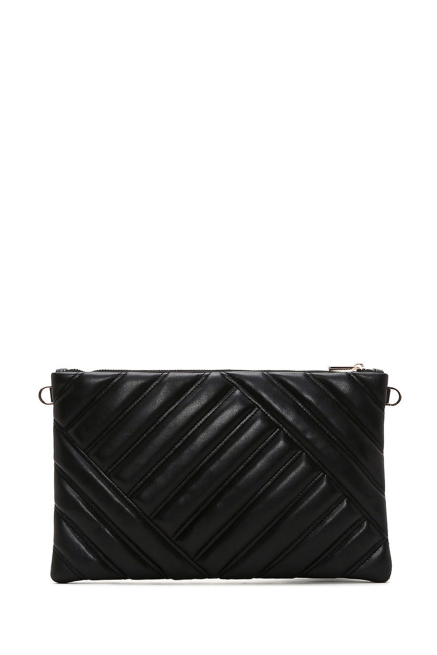 Women's Black Long Chain Strap Quilted Clutch Bag