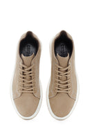 Men's Beige Lace-Up Nubuck Leather Sneaker | Derimod