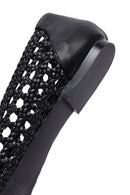 Women's Black Braided Ballerina | Derimod