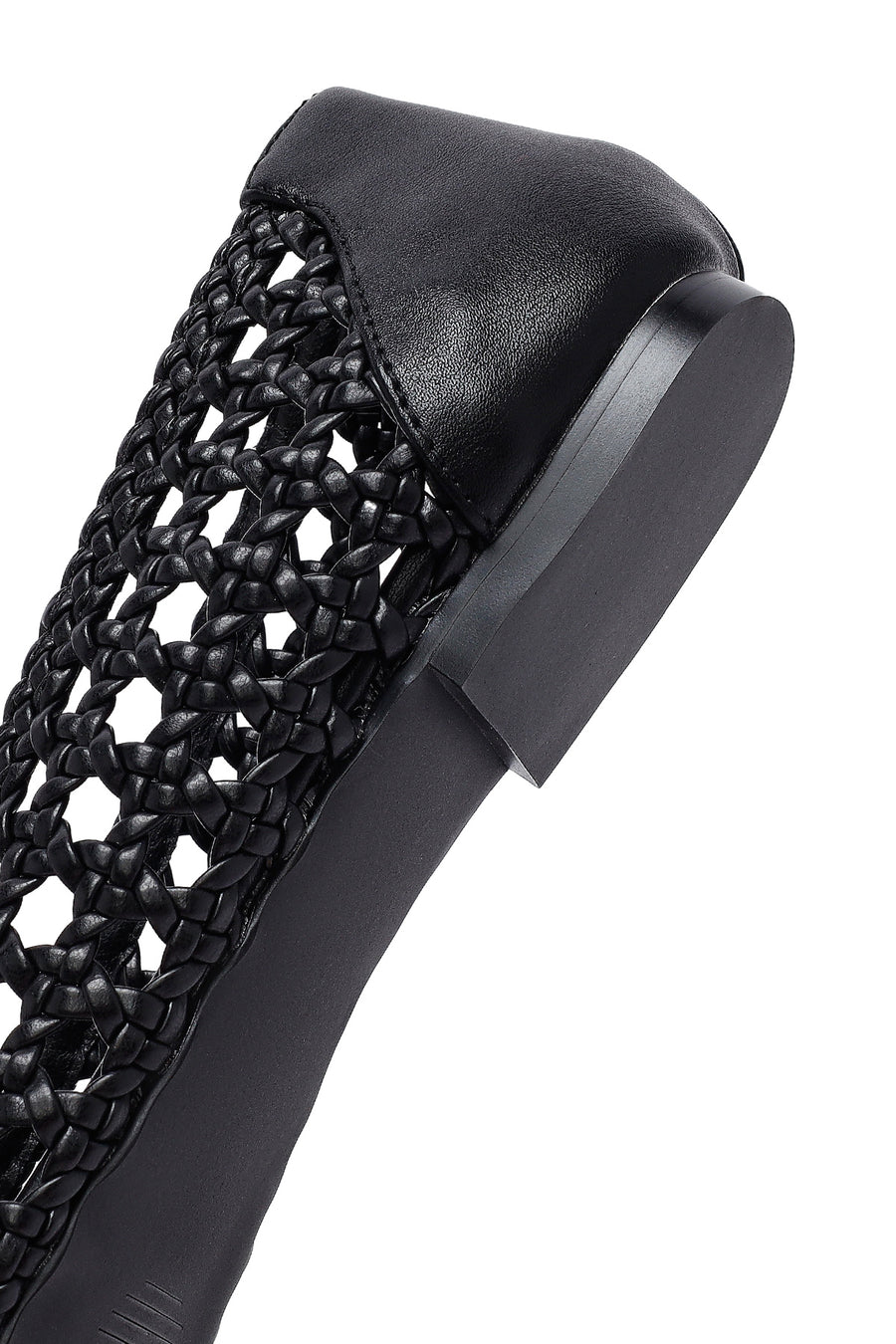 Women's Black Braided Ballerina