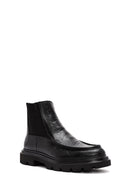 Men's Black Leather Casual Chelsea Boots | Derimod