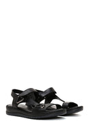 Women's Black Ankle Strap Leather Comfort Sandals | Derimod