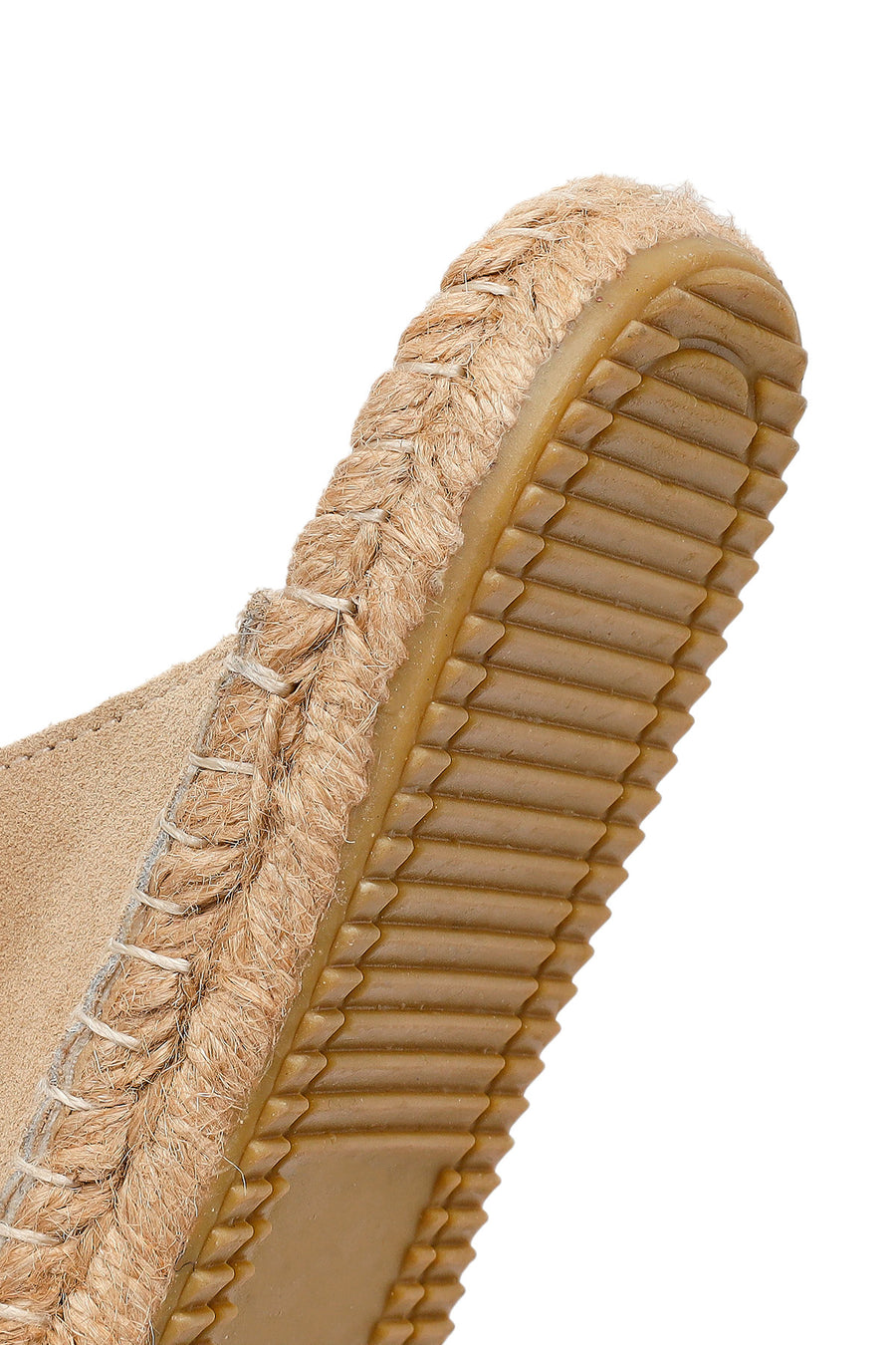 Women's Beige Buckled Suede Leather Espadrille Slippers