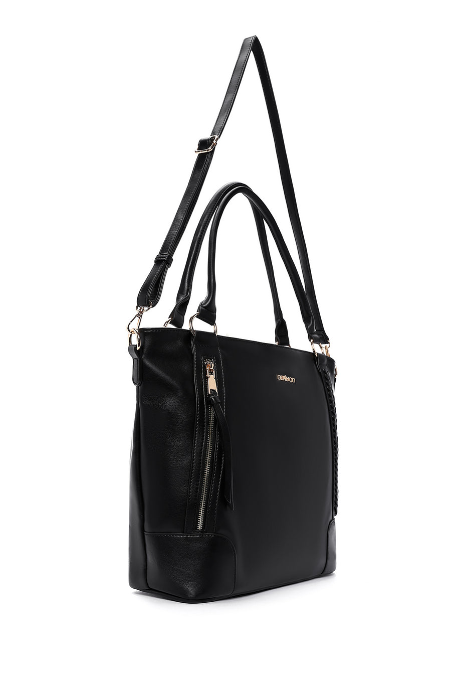 Woman Black Long-Strap Shoulder Bag