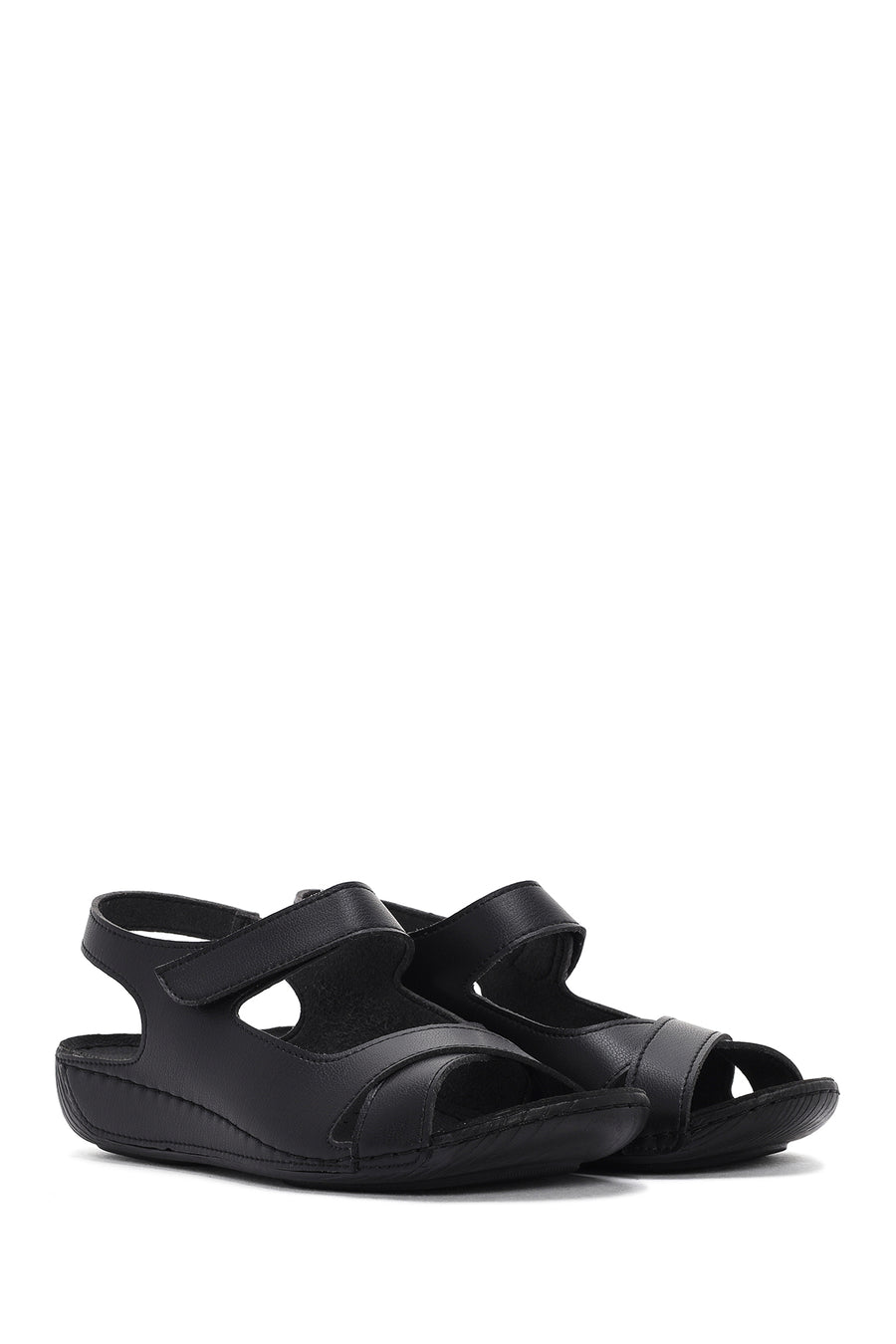 Kadın Siyah Bantlı Comfort Sandalet