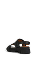 Geox Women's Black Lisbona Leather Sandals | Derimod