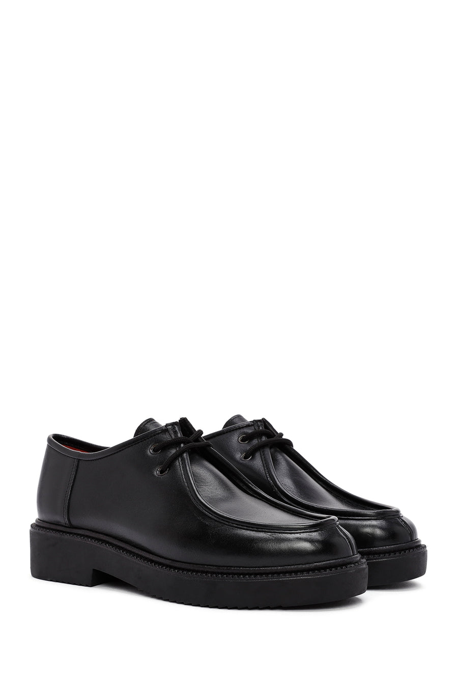 Derimod Gritti Women's Black Lace-Up Leather Masculine Shoes