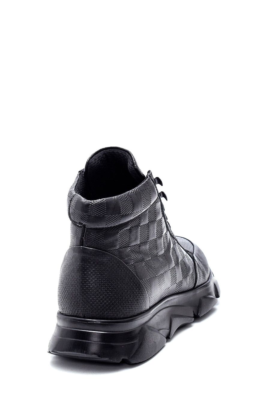 Men's Leather Square Patterned Boots