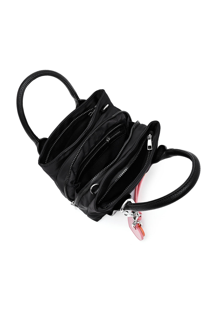 Women's Black Long Strap Accessory Fabric Handbag