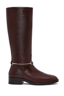Women's Brown Leather Boots with Accessories | Derimod