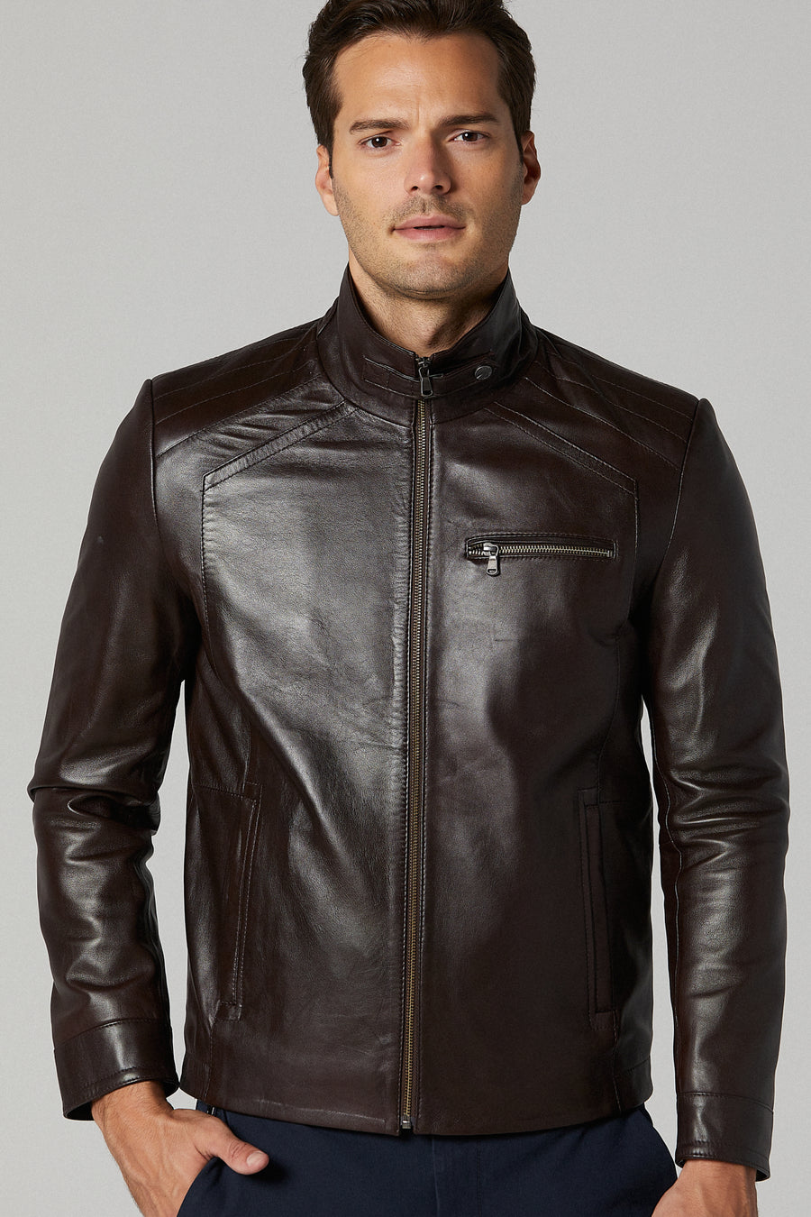 Bernard Men's Leather Jacket 19WGE634347 | Derimod