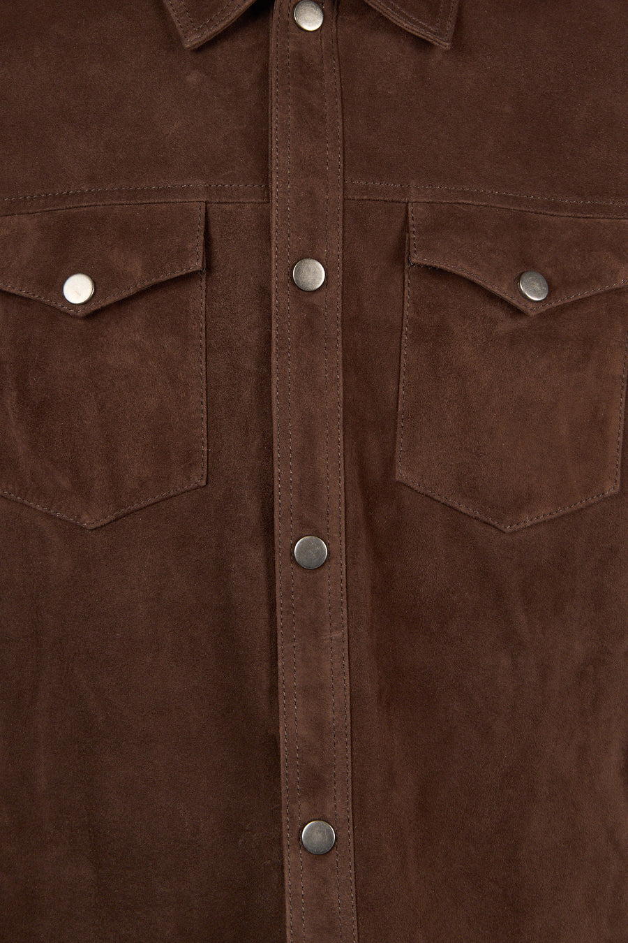 Martinez Male Brown Suede Leather Shirt Jacket
