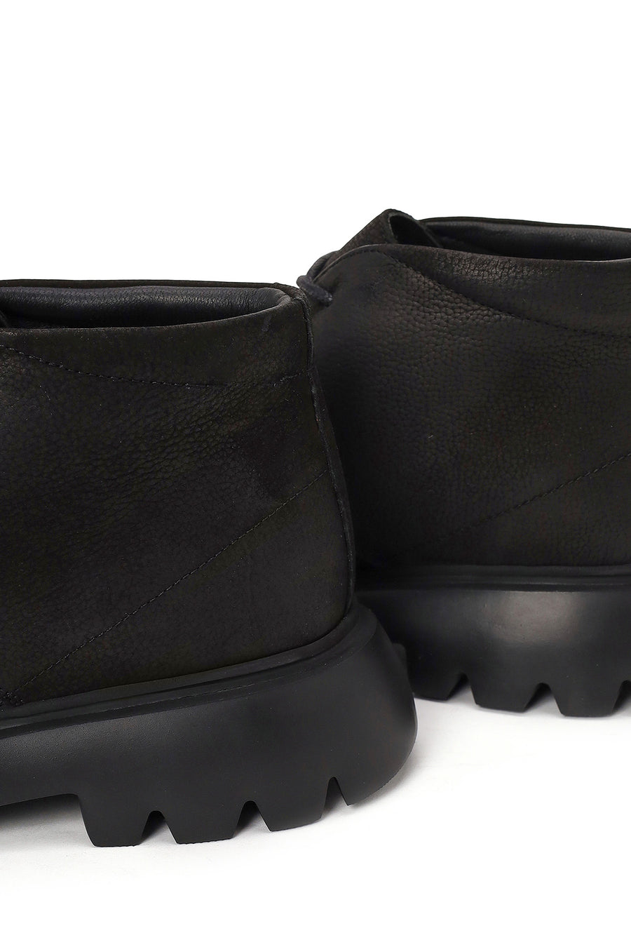 Male Black Lace-up Nubuck Leather Casual Boots