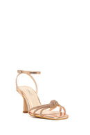 Women's Pink Ankle Buckle Stoned Thin Heel Sandals | Derimod