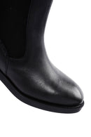 Women's Black Leather Zippered Chelsea Boots | Derimod