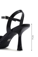 Kadın Siyah Bilekten Tokalı Örgülü İnce Topuklu Ayakkabı | Derimod