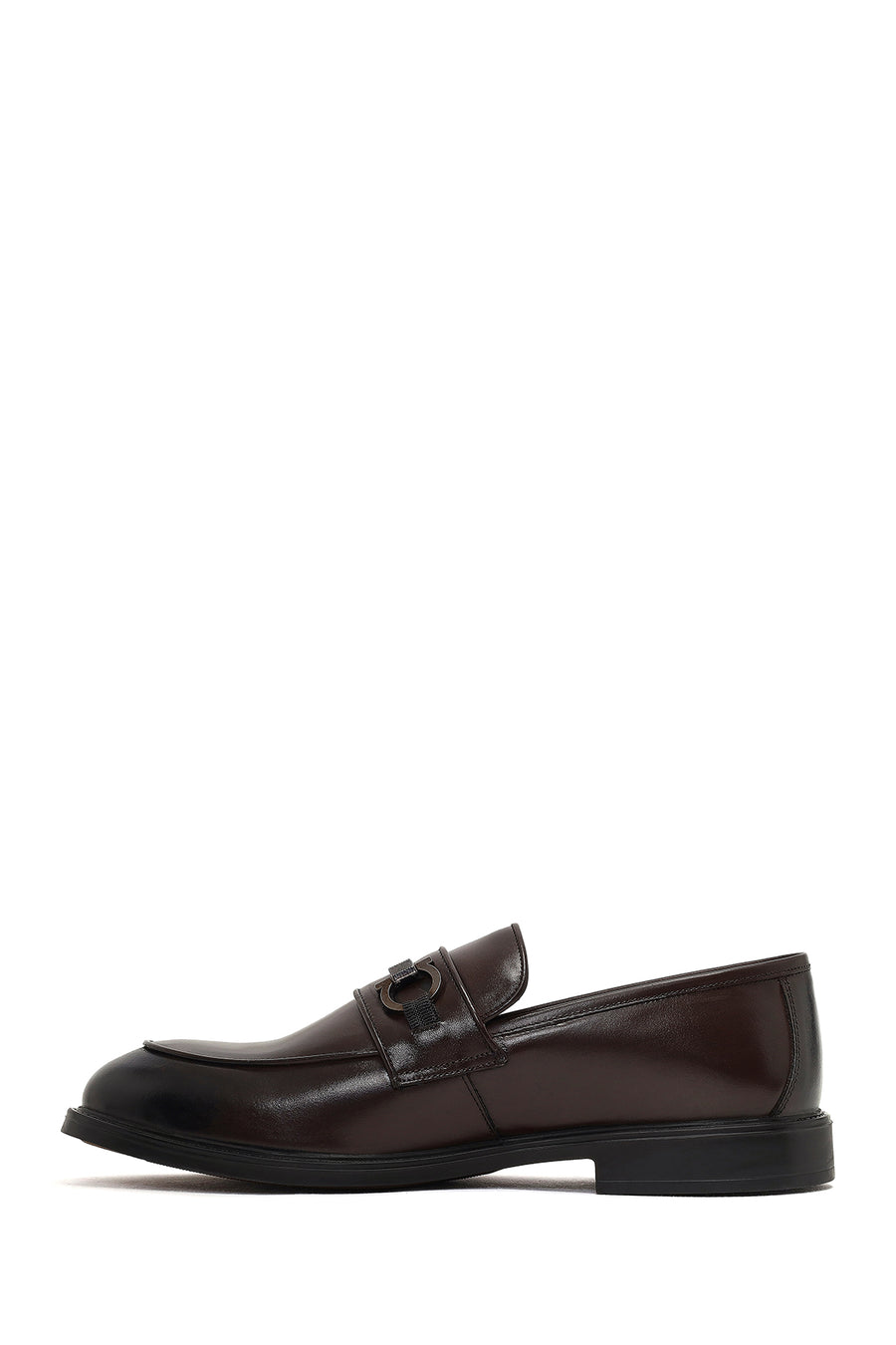 Men Brown Buckled Leather Loafer