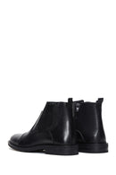 Men's Black Leather Zippered Classic Boots | Derimod