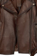 Melody Woman Brown Short Leather Jacket | Derimod
