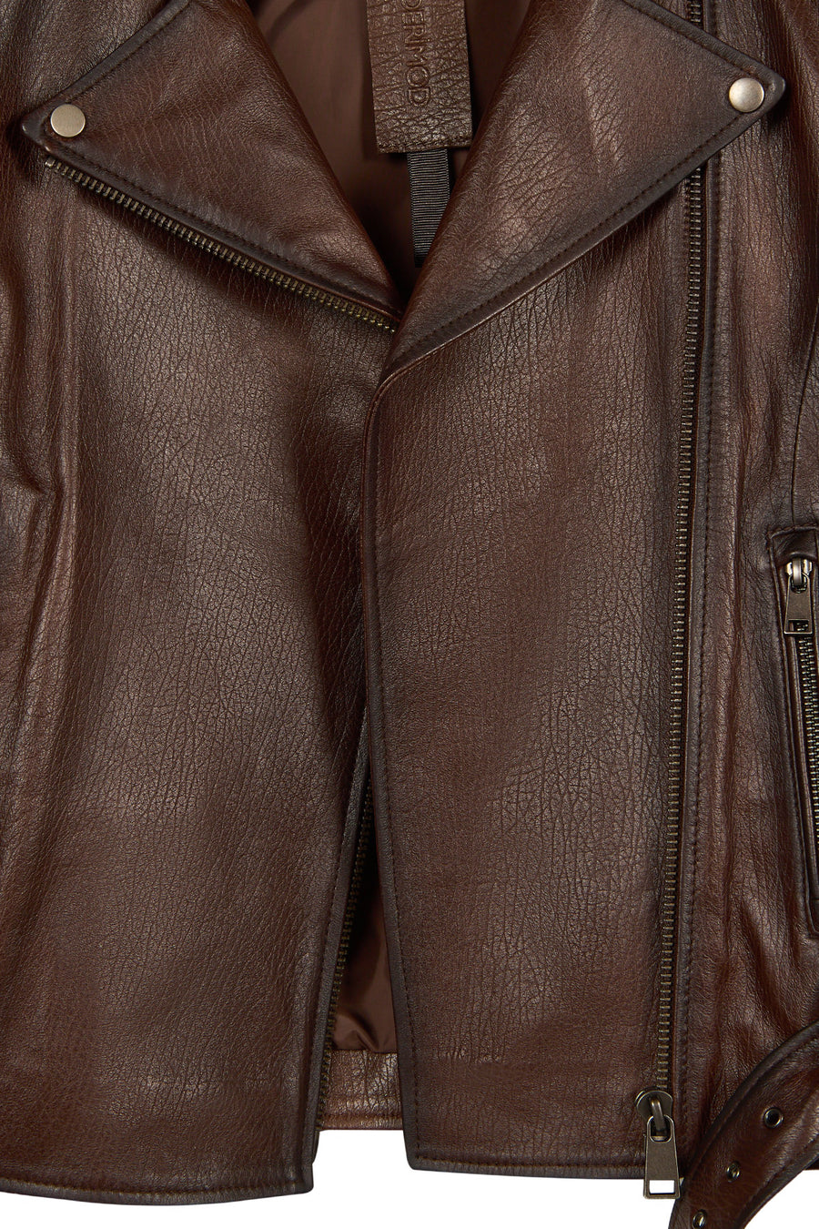 Melody Woman Brown Short Leather Jacket