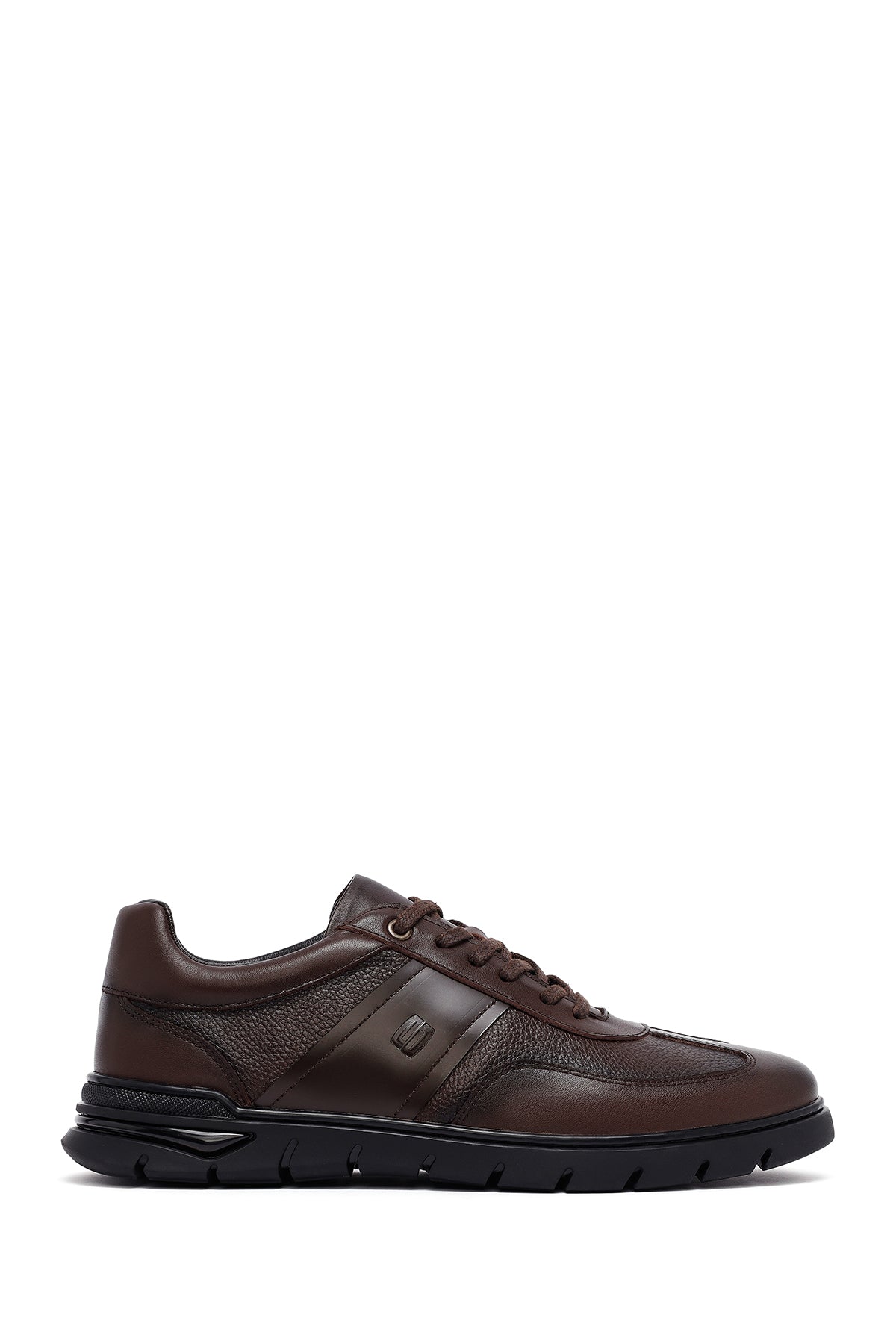 Erkek Kahverengi Bağcıklı Deri Casual Sneaker WM790002DK | Derimod