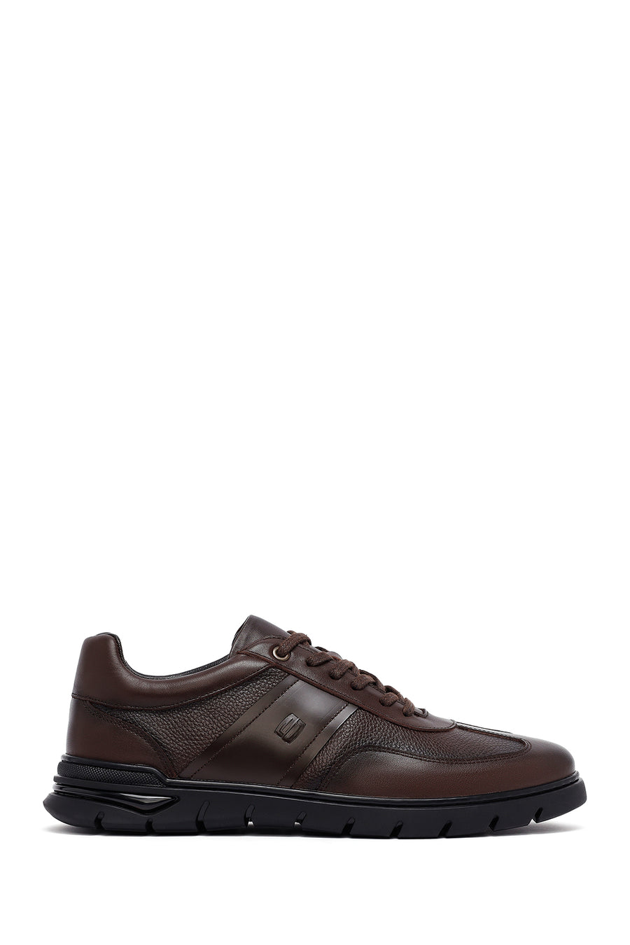 Erkek Kahverengi Bağcıklı Deri Casual Sneaker WM790002DK | Derimod