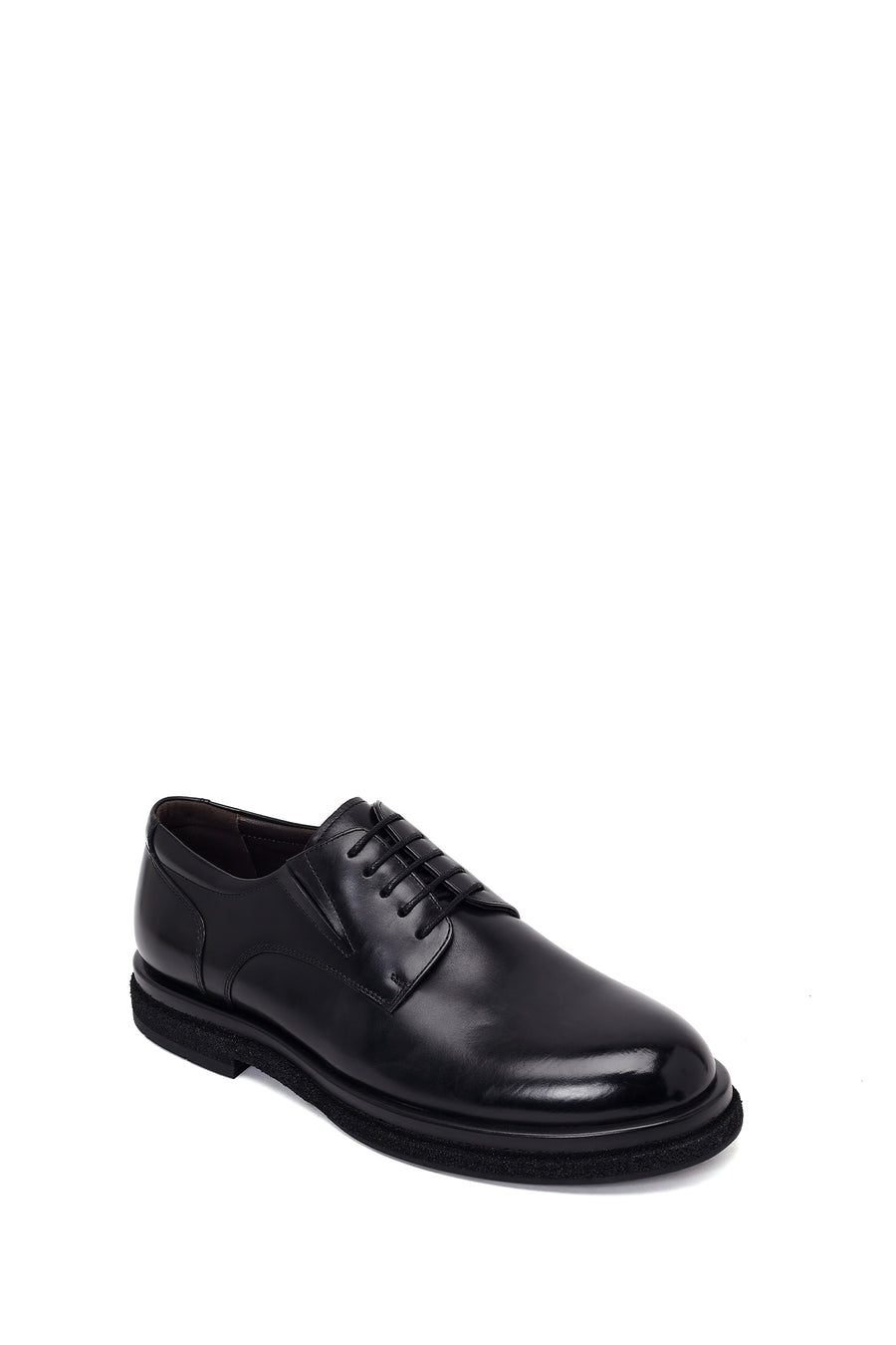 Male Black Lace-Up Leather Casual Shoes