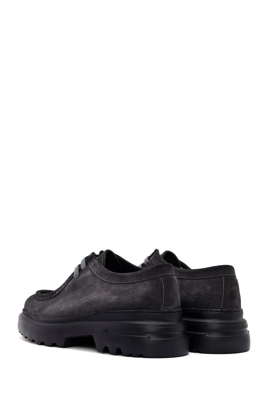 Male Gray Lace-Up Suede Casual Shoes