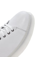 Men's White Thick Sole Lace Up Leather Sneaker | Derimod