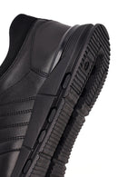 Erkek Siyah Bağcıklı Deri Sneaker | Derimod