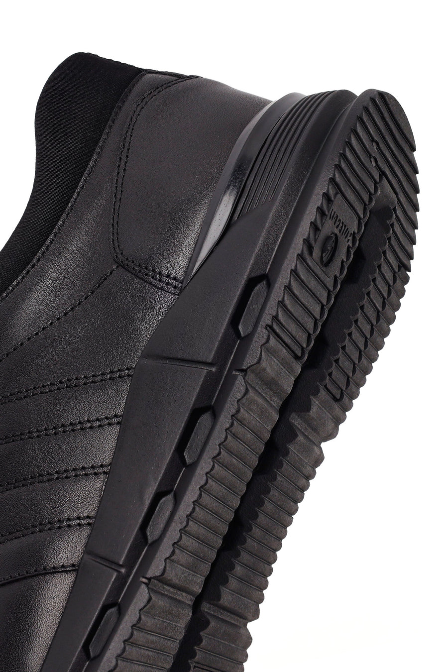 Erkek Siyah Bağcıklı Deri Sneaker