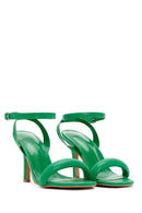 Women's Green Ankle Strap Thin Heel Sandals | Derimod