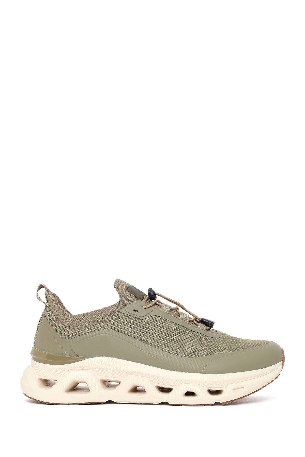 Derimod Zero Male Khaki Thick-Soled Lace-Up Fabric Sneakers 26SFD69946F | Derimod