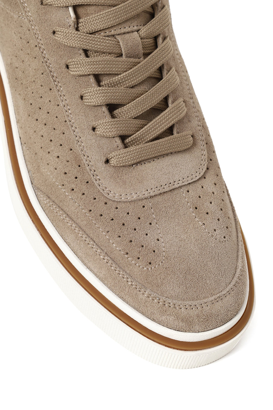 Erkek Bej Bağcıklı Süet Deri Sneaker
