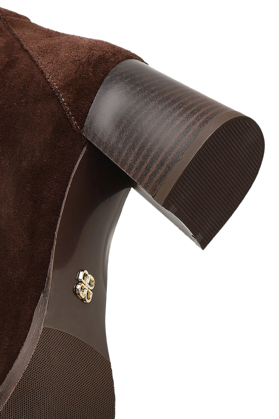 Women's Brown Buckled Suede Leather Boot