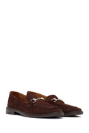 Woman Brown Buckled Suede Loafer | Derimod