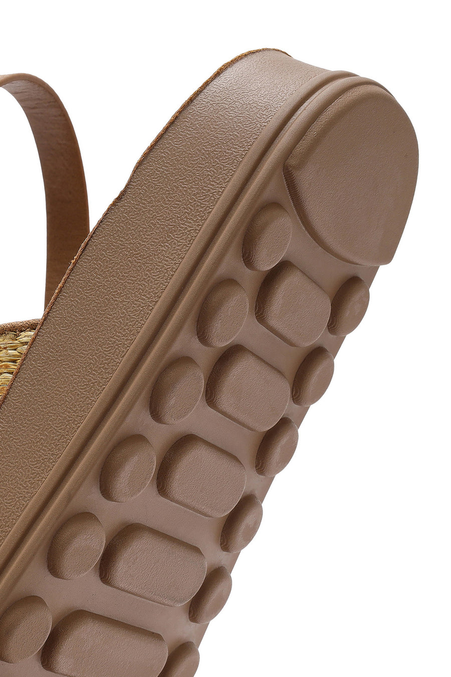 Women's Brown Thick Soled Stoned Sandals