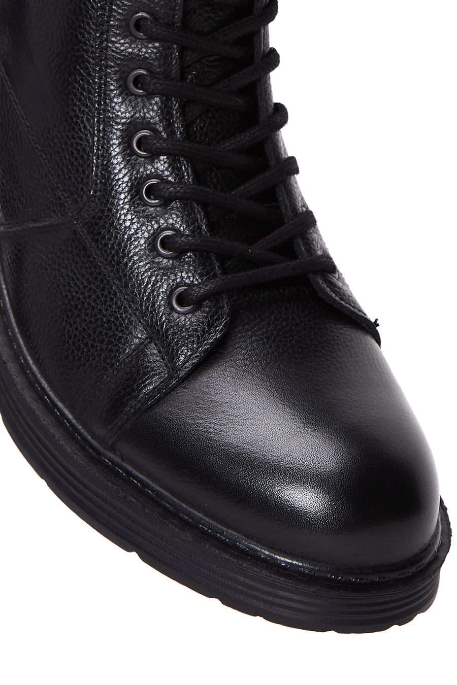 Men's Black Leather Zippered Casual Boots